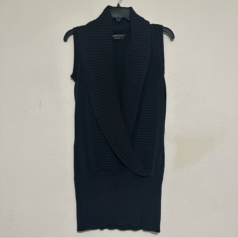 BCBGMaxAzria Black Open Front Cardigan